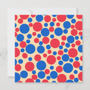 Red And Blue Dots On Tan Holiday Card