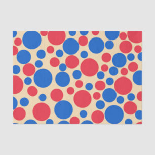 Red And Blue Dots On Tan Tissue Paper
