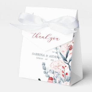 Red And Blue Flower Floral Wedding Favor Box