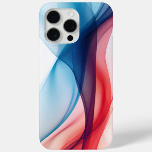 Red and blue flowing transparent forms iPhone 15 pro max case