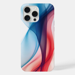 Red and blue flowing transparent forms iPhone 15 pro max case