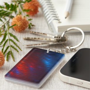 Red and Blue Fractal Keychain