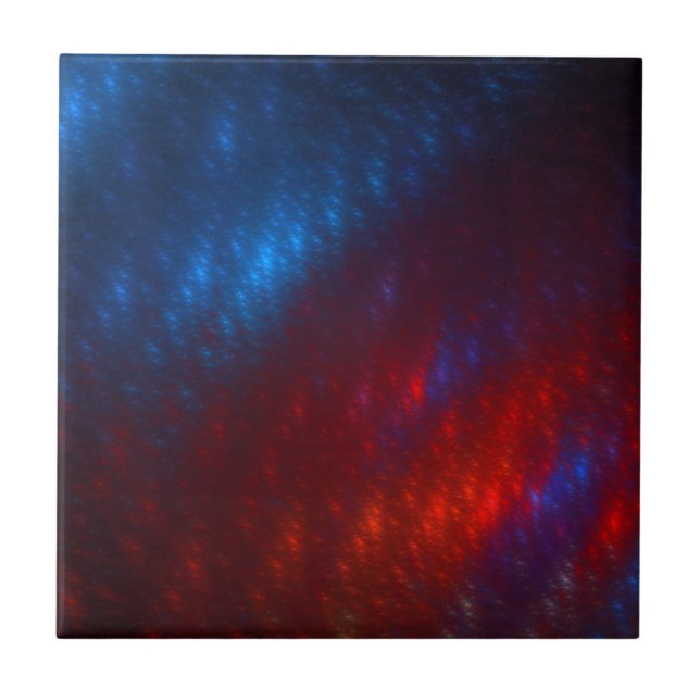 Red and Blue Fractal Tile (Front)