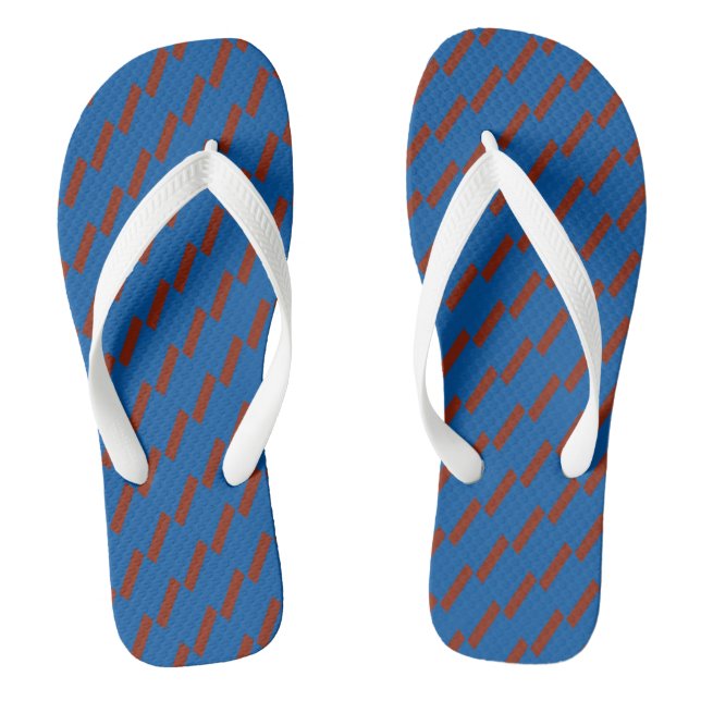 Red and Blue Geometric Flip Flops (Footbed)