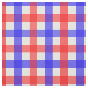 Red And Blue Gingham Fabric
