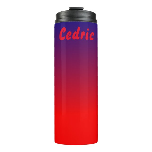 Red and Blue Gradient Designs Thermal Tumbler (Front)