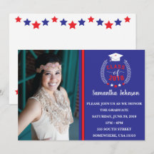 Red and Blue Graduation Party Invite