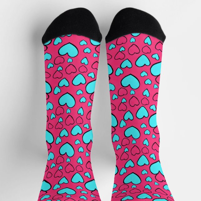 Red and Blue Heart Socks (Top)