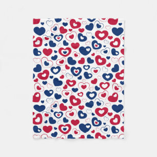 Red and Blue Hearts Blanket