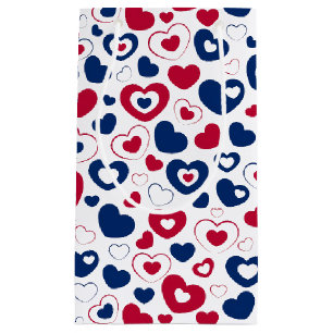 Red and Blue Hearts Gift Bag