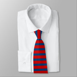 Red and Blue Horizontally-Striped Tie