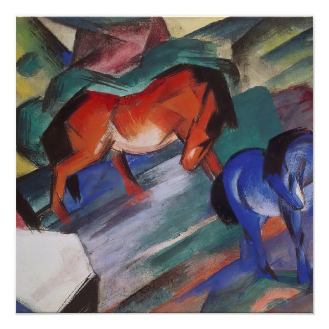  Red and Blue Horses  Poster (Front)
