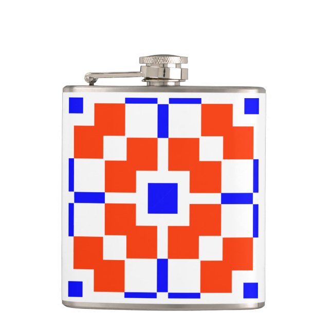 Red and Blue, its Saxonian Hip Flask (Front)