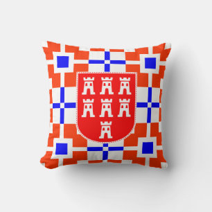 Red and Blue, its Saxonian Throw Pillow