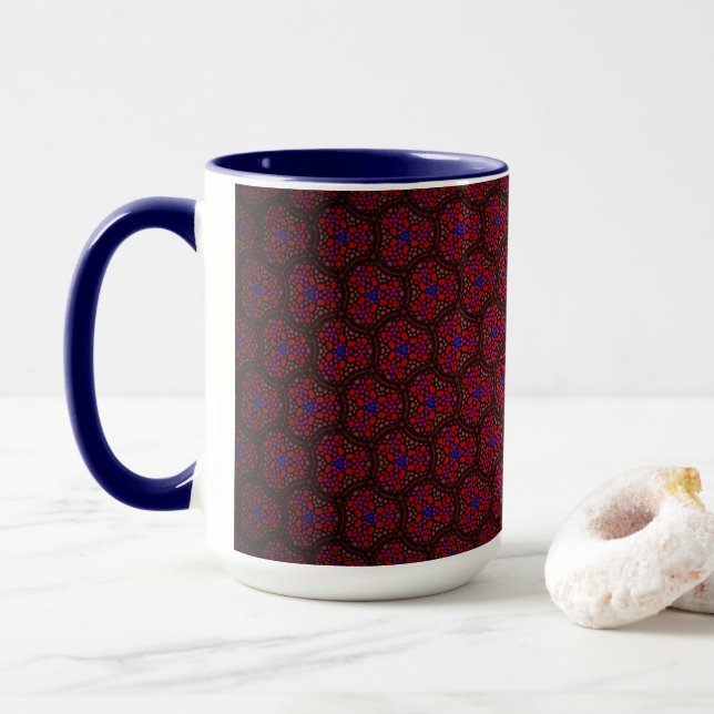 Red and blue Jimette Design MUG cup (With Donut)