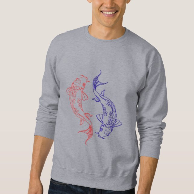Red and Blue Koi Circle art  Sweatshirt (Front)
