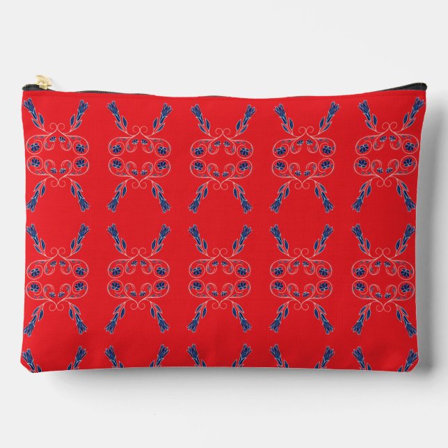 Red and Blue Large Accessory Pouch (Front)
