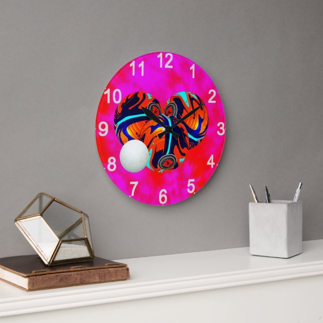 Red And Blue Lawn Bowls, Wall Clock (Office)