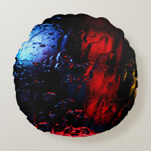 Red and blue LED lamp Round Pillow
