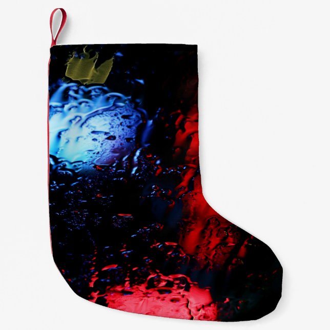 Red and blue LED lamp Small Christmas Stocking (Front)