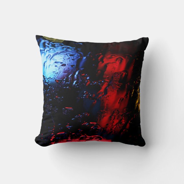 Red and blue LED lamp Throw Pillow (Front)