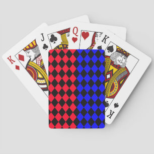 Red and blue legging punk playing cards