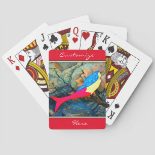 Red and blue mermaid Thunder_Cove Playing Cards