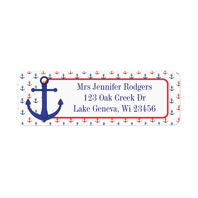 Red and Blue Nautical Themed Anchor (Front)
