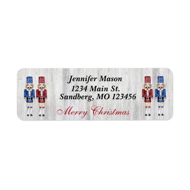 Red and Blue Nutcrackers on Rustic Grey Barnboards (Front)