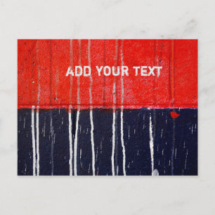 Red and Blue Painted Wall Postcard
