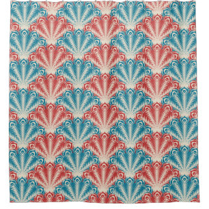 Red and Blue Peacock Tail Pattern