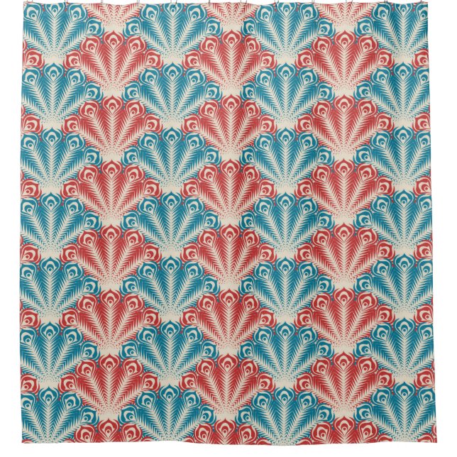 Red and Blue Peacock Tail Pattern (Front)