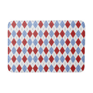 Red and Blue Plaid Bath Mat