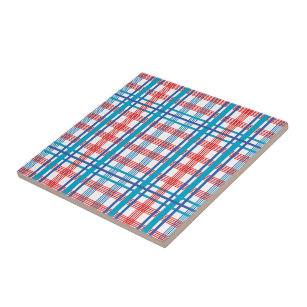 Red and Blue Plaid Tile