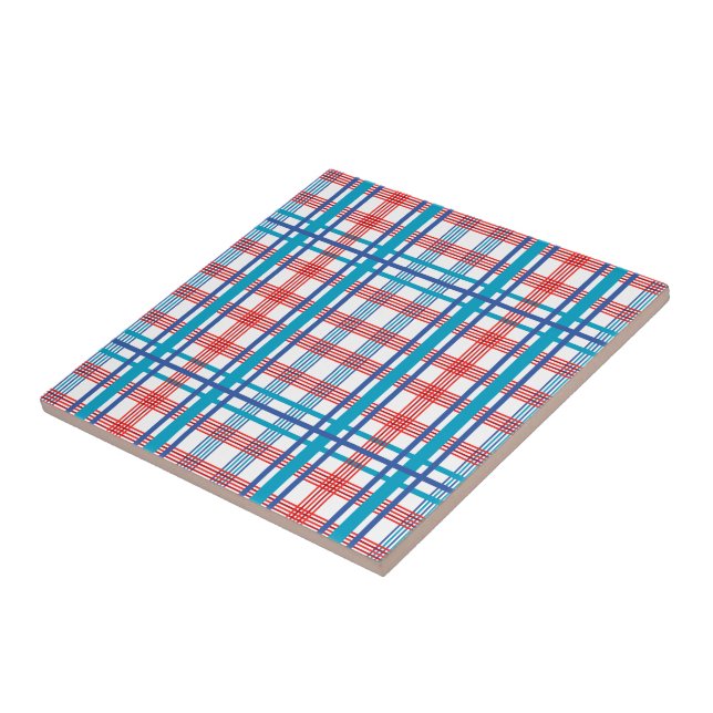 Red and Blue Plaid Tile (Side)