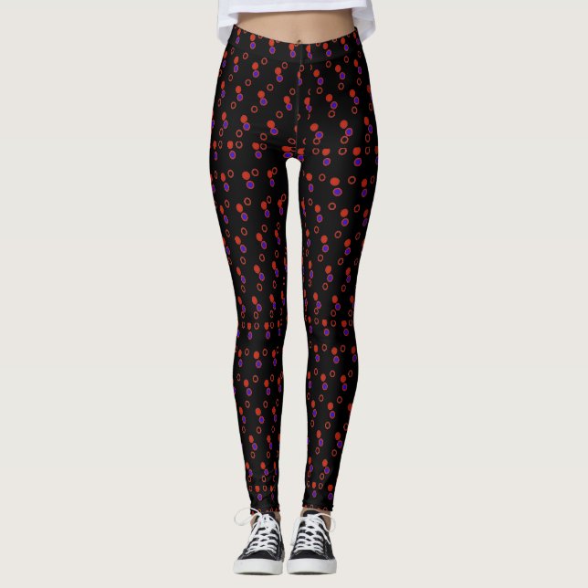 Red and Blue Polka Dot  Leggings (Front)