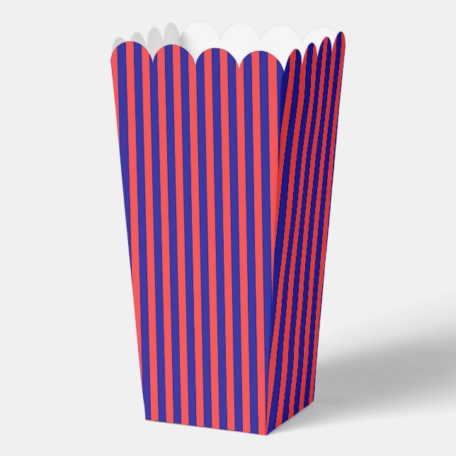 Red And Blue Popcorn  Favor Box (Back)