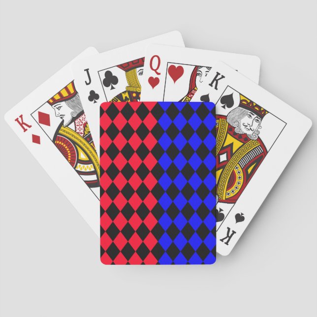 Red and blue punk leggings playing cards (Back)