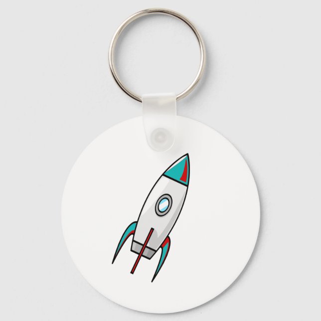 Red and Blue Rockets Keychain (Front)