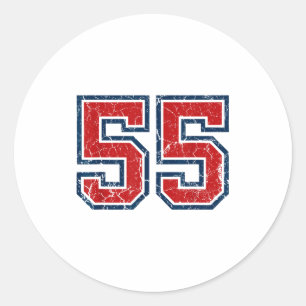 Red And Blue Srts Number 55 Jersey Uniform Player  Classic Round Sticker
