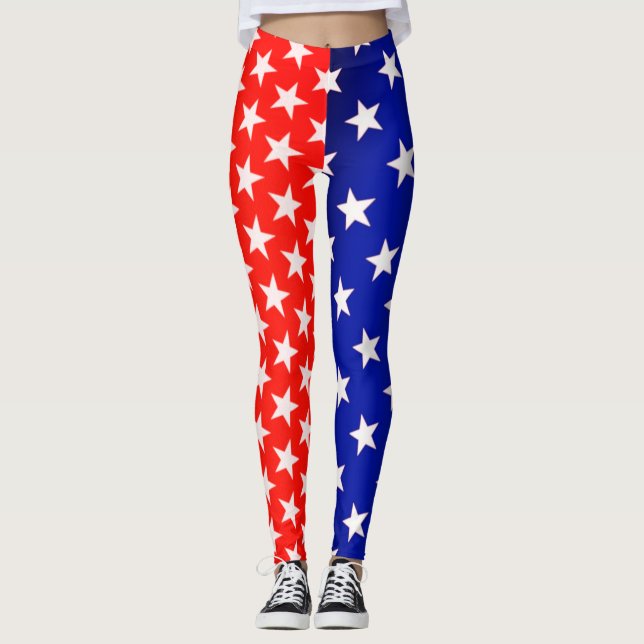 Red and Blue Star Leggings (Front)