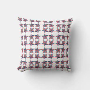 Red And Blue Star Pattern Throw Pillow