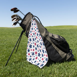 Red and Blue Stars - American flag pattern Golf Towel