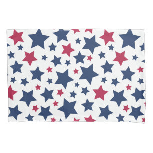 Red and Blue Stars - American flag pattern Pillowcase
