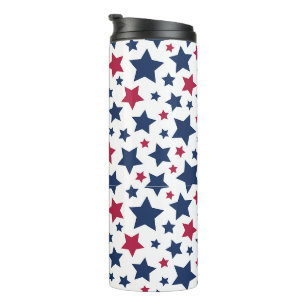 Red and Blue Stars - American flag pattern Thermal Tumbler