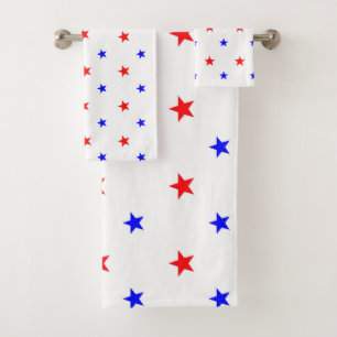 Red and Blue Stars - Starry Sky Motif