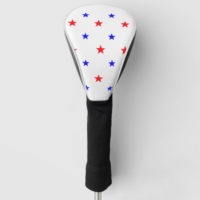 Red and Blue Stars - Starry Sky Pattern Golf Head Cover (Front)