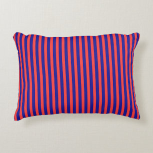 Red And Blue Stripes Accent Pillow