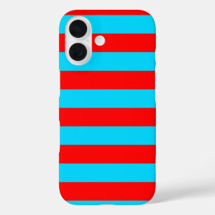 Red and Blue Stripes Design iPhone 16 Case