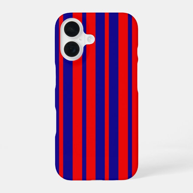 Red and Blue Stripes Design  iPhone 16 Case (Back)